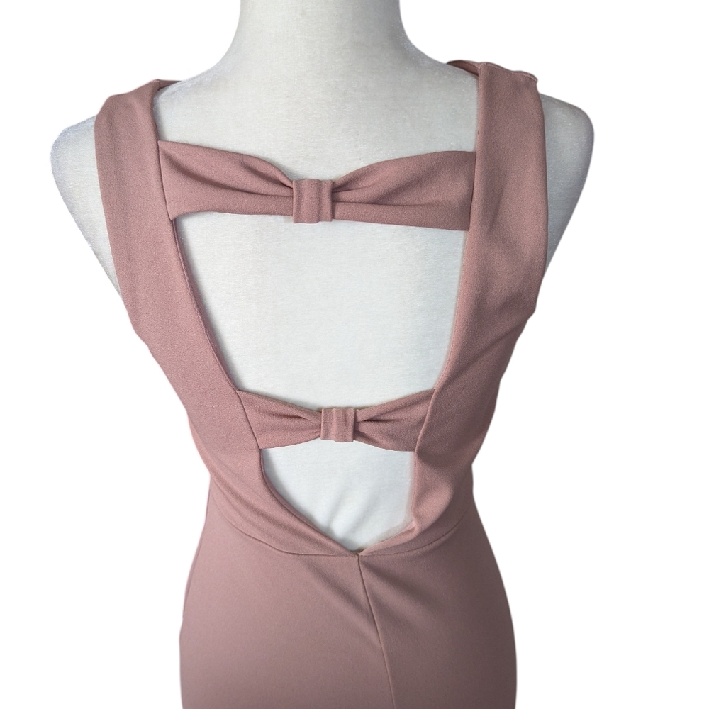 Y2K Windsor Open Back Long Dusty Rose Prom Fit  Flare Mermaid Sexy Gown Sz S - Picture 2 of 4